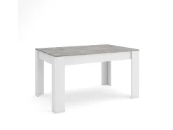 Mesa Comedor, 140x90x76cm, Para 6 comensales, Muebles Comedor, Cemento y blanco
