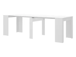 Mesa consola extensible para 10 personas - 4 extensiones - Color: Blanco - ONEGA