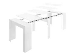 Mesa consola extensible para 10 personas - 4 extensiones - Color: Blanco - ONEGA