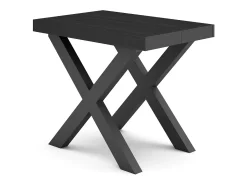 Mesa Consola extensible, 160x90x73cm, Para 8 comensales, Patas madera maciza, Negro