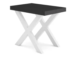 Mesa Consola extensible, 180x90x73cm, Para 8 comensales, Patas madera maciza, Negro