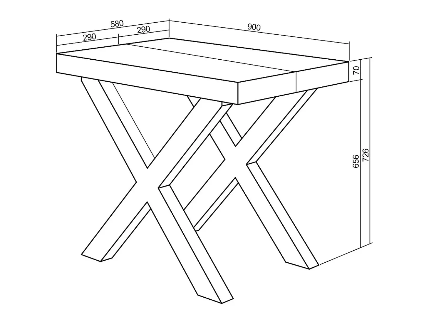 Mesa Consola extensible, 140x90x73cm, Para 6 comensales, Patas madera maciza, Roble
