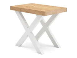Mesa Consola extensible, 140x90x73cm, Para 6 comensales, Patas madera maciza, Roble