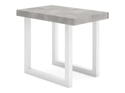 Mesa Consola extensible, 180x90x73cm, Para 8 comensales, Patas madera maciza, Cemento