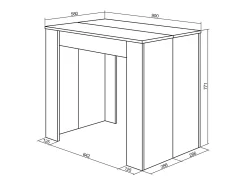 Mesa Consola extensible, 140x90x77cm, Para 6 comensales, Comedor y cocina, Negro