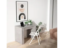 Mesa Consola extensible, 180x90x77cm, Para 8 comensales, Comedor y cocina, Cemento
