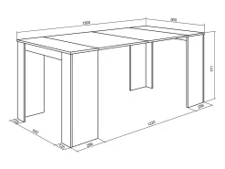Mesa Consola extensible, 180x90x77cm, Para 8 comensales, Comedor y cocina, Cemento