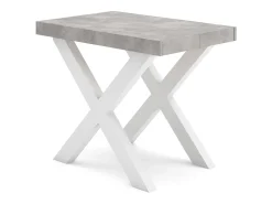 Mesa Consola extensible, 180x90x73cm, Para 8 comensales, Patas madera maciza, Cemento