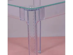 Mesa cuadrada de cristal con patas transparentes (80x80) - Ghost - Transparente