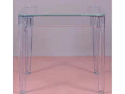 Mesa cuadrada de cristal con patas transparentes (80x80) - Ghost - Transparente