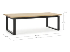 Mesa de 8 plazas estilo mediterráneo 220x76 cm