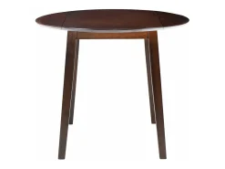 Mesa de alas abatibles redonda MDF marrón
