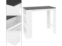 Mesa de bar 3 estantes almacenamiento mesa bistro cocina ML-DESIGN