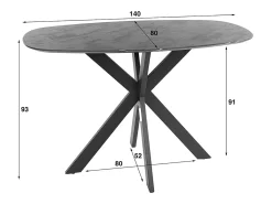 Mesa de bar - Negro Madera - 140 x 80 cm - SESTA