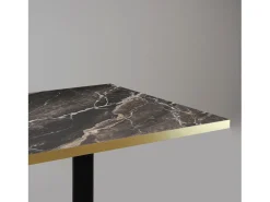 Mesa de bar 60 x 60 cm - Modelo redonda mármol royal con cantos de latón