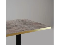 Mesa de bar 60 x 60 cm - Modelo cladeira redonda con cantos de latón