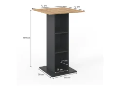 Mesa de bar antracita 70x70x109 rodeo