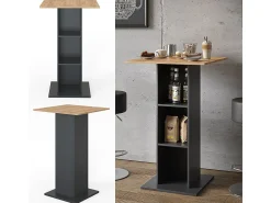 Mesa de bar antracita 70x70x109 rodeo