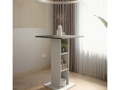 Mesa de bar antracita/blanco 75x75x106 repose