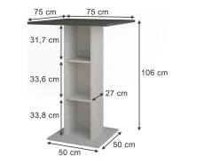 Mesa de bar antracita/blanco 75x75x106 repose