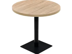 Mesa de bar bistró MDF y acero redonda 80x75 cm color roble ES820220