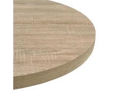 Mesa de bar bistró MDF y acero redonda 80x75 cm color roble ES820220