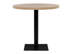 Mesa de bar bistró MDF y acero redonda 80x75 cm color roble ES820220