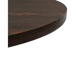 Mesa de bar bistró MDF y acero redonda fresno oscuro 80x75 cm