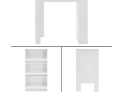 Mesa de bar blanca con estante de almacenaje ML-DESIGN