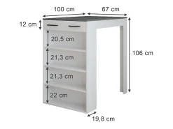 Mesa de bar blanco/antracita 67x100x106 repose