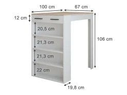 Mesa de bar blanco/sonoma 67x100x106 repose