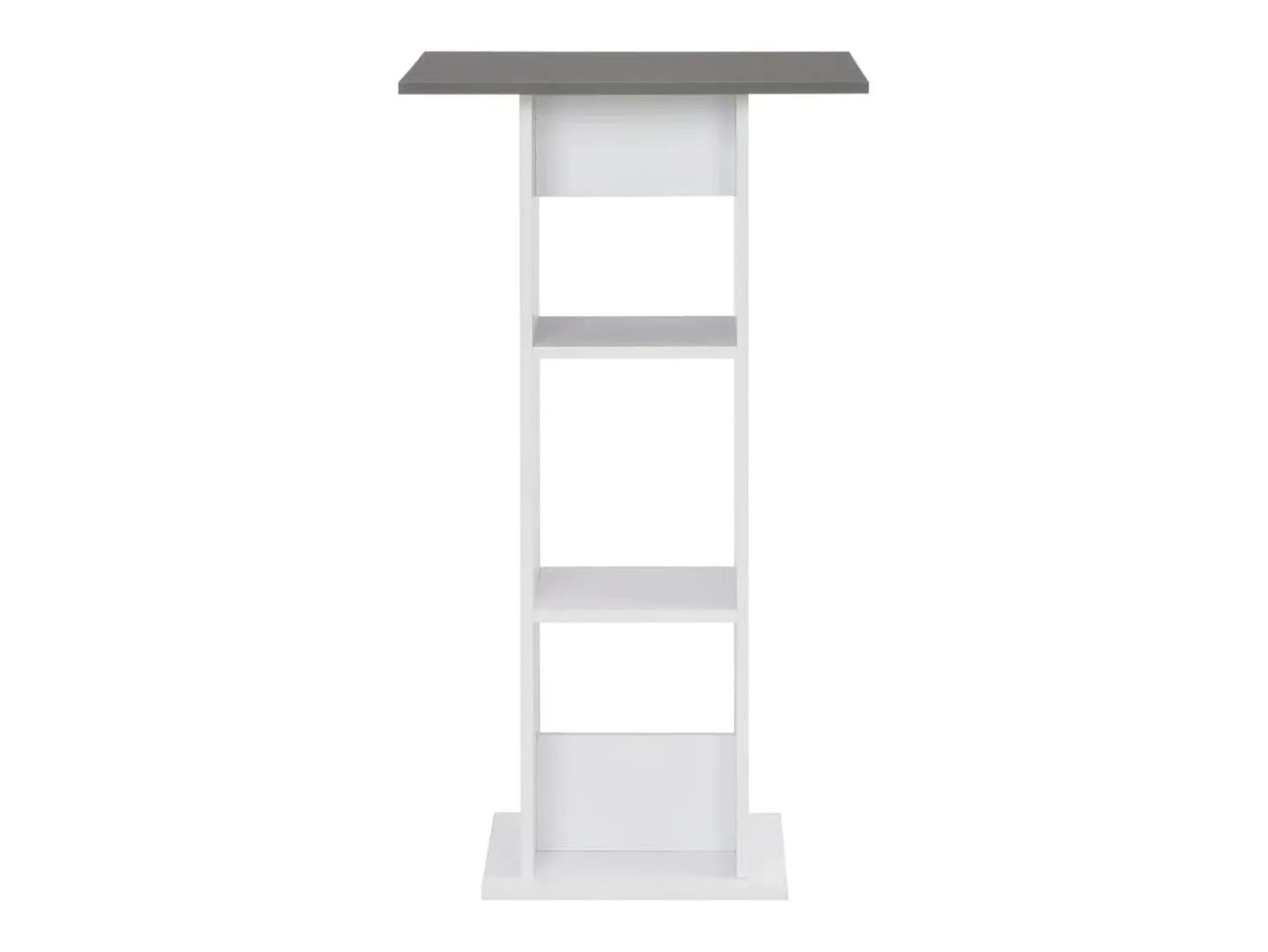 Mesa de bar color blanco y gris antracita 60x60x110 cm