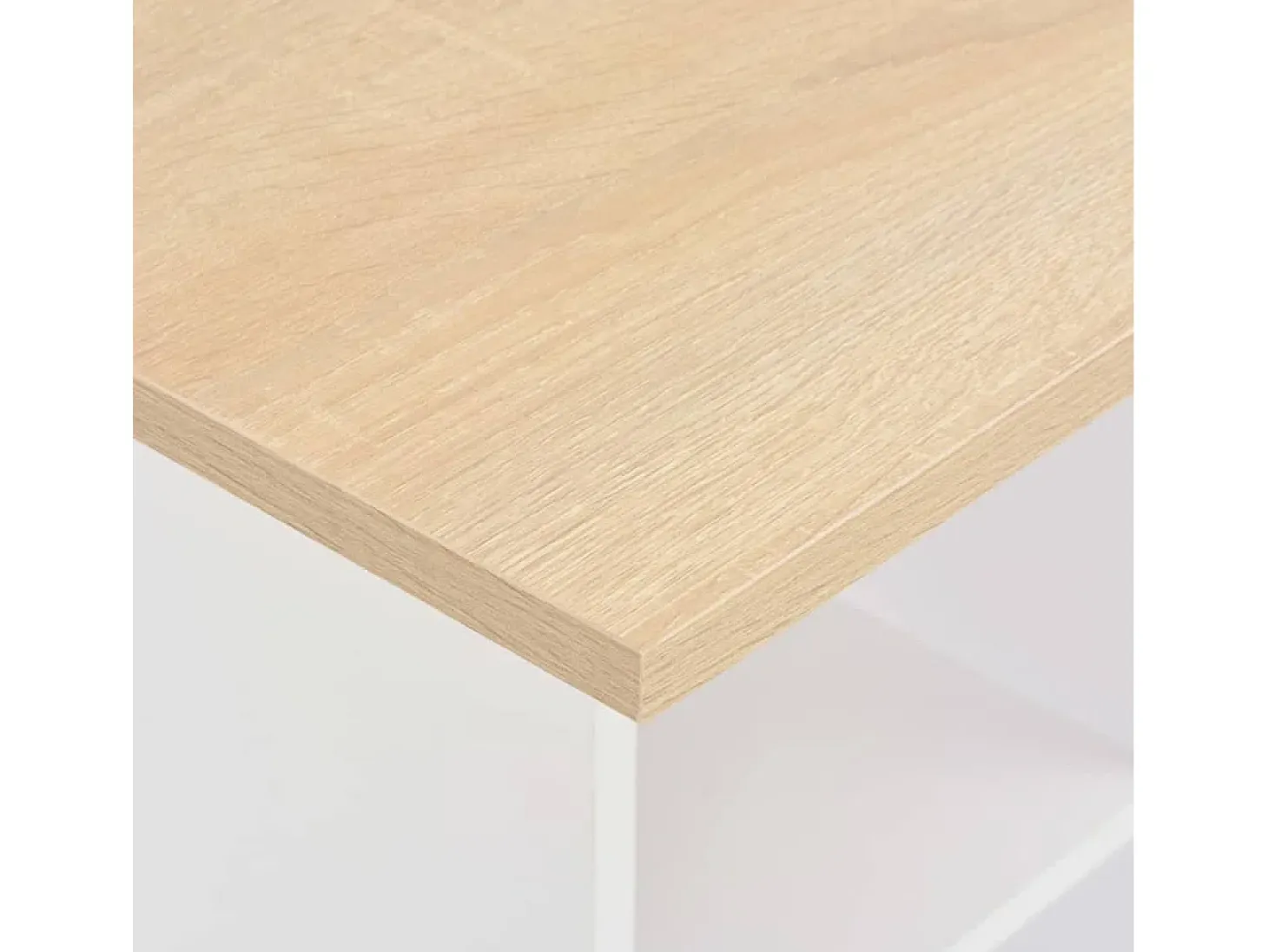 Mesa de bar color blanco y roble Sonoma 60x60x110 cm