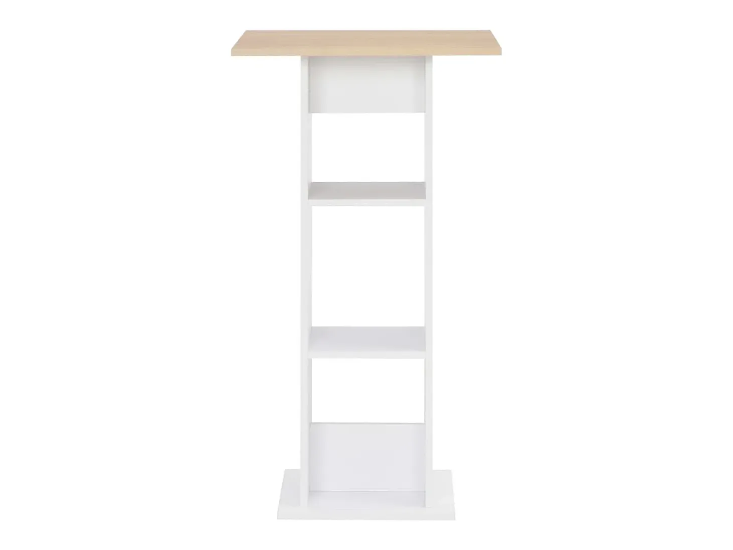 Mesa de bar color blanco y roble Sonoma 60x60x110 cm