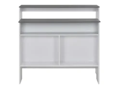 Mesa de bar con 2 tableros blanco y gris 130x40x120 cm ES634197