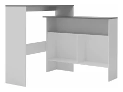 Mesa de bar con 2 tableros blanco y gris 130x40x120 cm ES634197