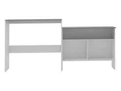 Mesa de bar con 2 tableros Blanco y gris 130x40x120 cm
