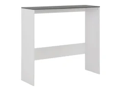 Mesa de bar con 2 tableros Blanco y gris 130x40x120 cm