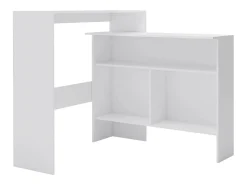 Mesa de bar con 2 tableros blanca 130x40x120 cm ES595913