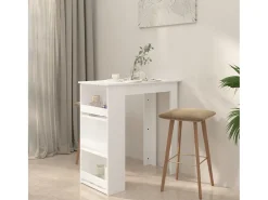Mesa de bar con almacenaje blanca 102x50x103,5 cm Madera de ingeniería