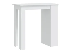 Mesa de bar con almacenaje blanca 102x50x103,5 cm Madera de ingeniería