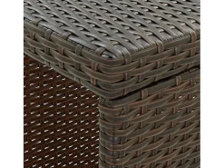 Mesa de bar con almacenaje Marrón 120x60x110 cm Mimbre de resina