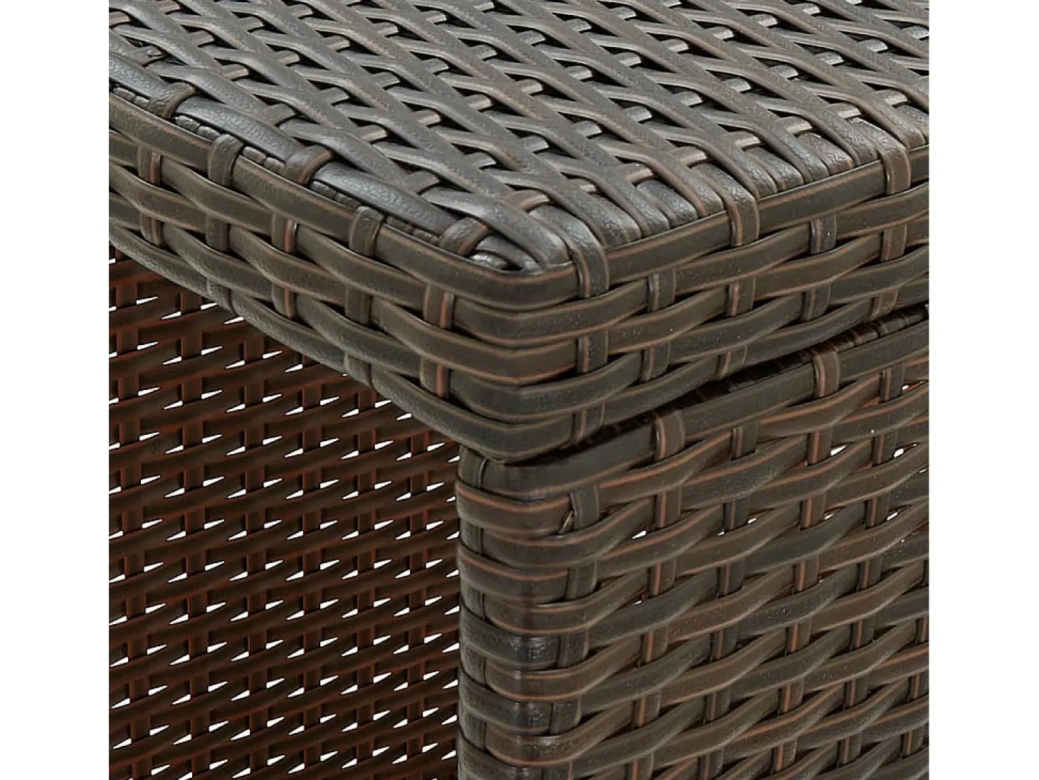 Mesa de bar con almacenaje Marrón 120x60x110 cm Mimbre de resina