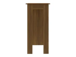 Mesa de bar con estante de madera de ingeniería de roble marrón