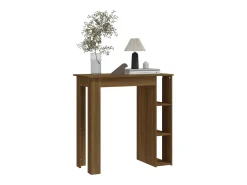 Mesa de bar con estante de madera de ingeniería de roble marrón