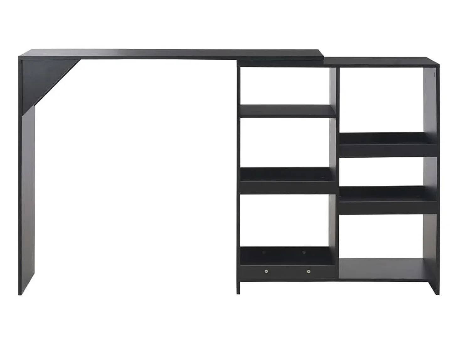 Mesa de bar con estante extraíble Negra 138x39x110 cm