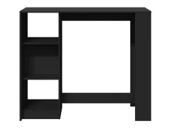 Mesa de bar con estante negro 124x46x103,5cm madera de ingeniería