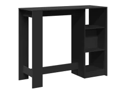 Mesa de bar con estante negro 124x46x103,5cm madera de ingeniería