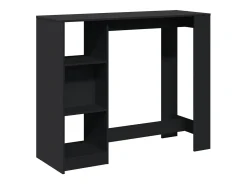 Mesa de bar con estante negro 124x46x103,5cm madera de ingeniería