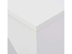 Mesa de bar con estantería móvil blanca 138x39x110 cm ES447804